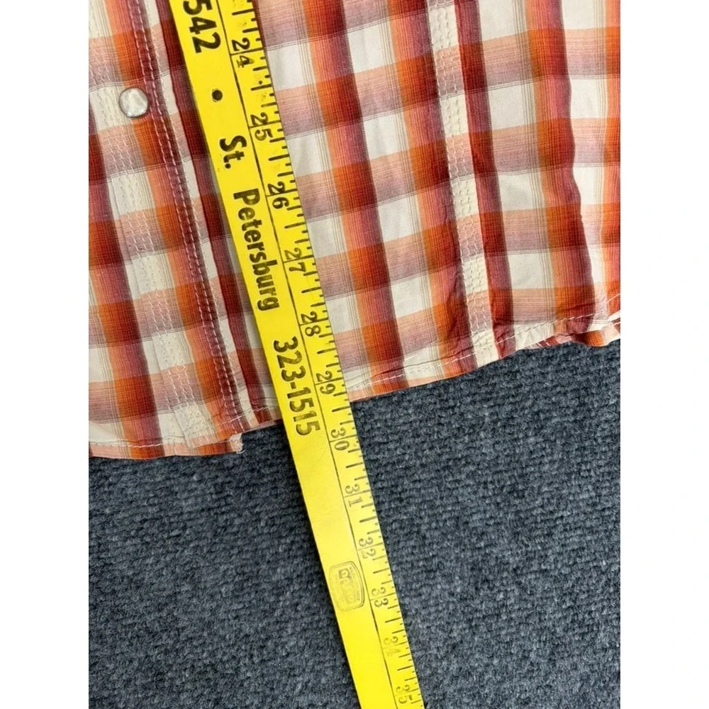 True Religion Button up Shirt Mens Multicolor‎ Plaid Pearl Snap Pockets Size L